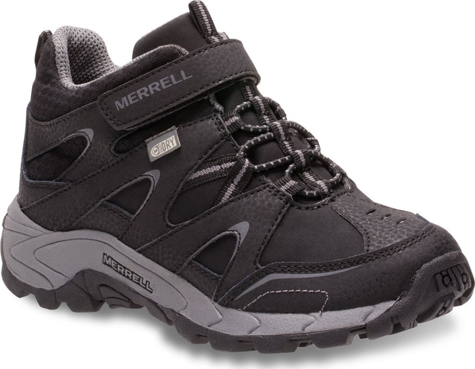 Merrell Big Kid's Kevyt Tekninen Nahka Pikakiinnitys Vedenpitävä Musta