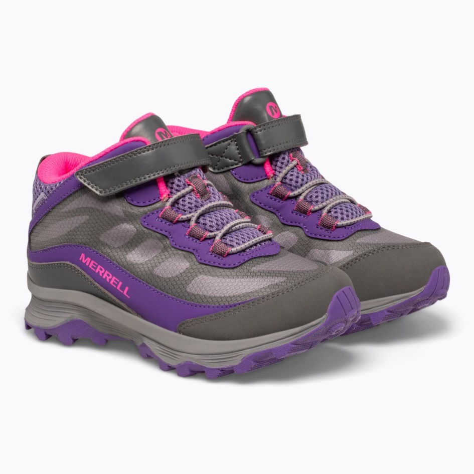 Merrell Big Kid's Moab Speed Mid/c Vedenpitävä Harmaa-pinkki-violetti