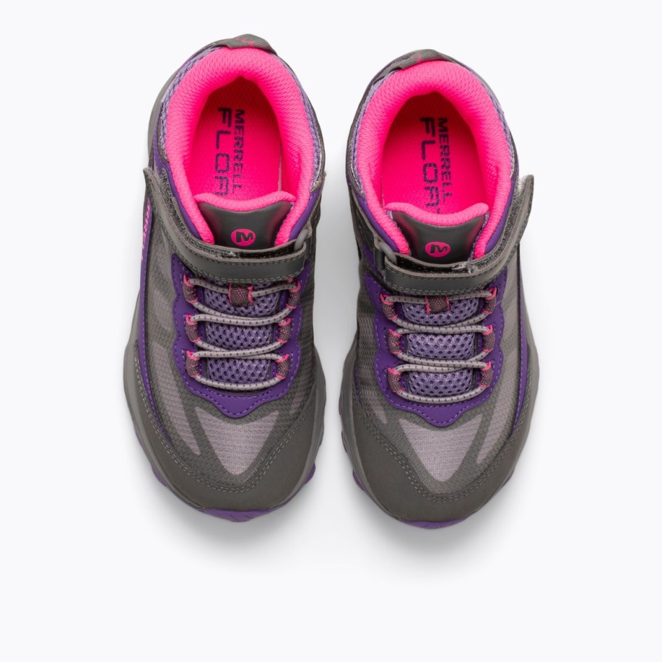 Merrell Big Kid's Moab Speed Mid/c Vedenpitävä Harmaa-pinkki-violetti