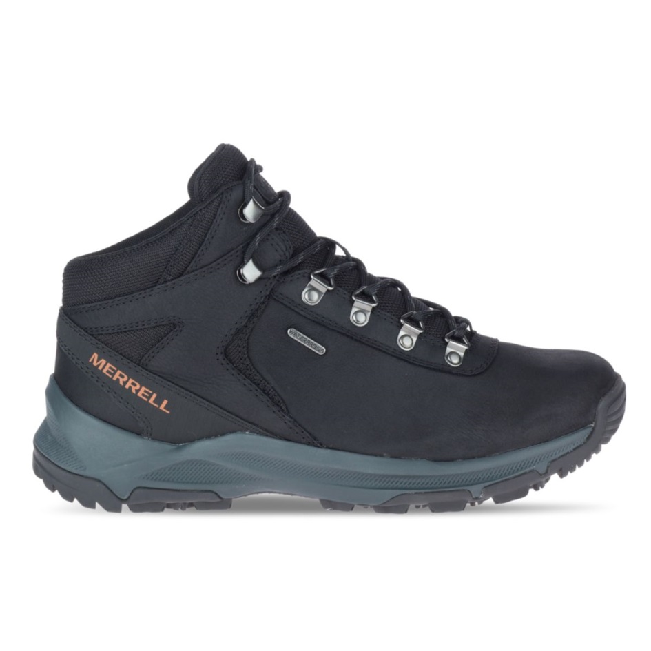Merrell Miesten Erie Mid Nahka Vedenpitävä Musta
