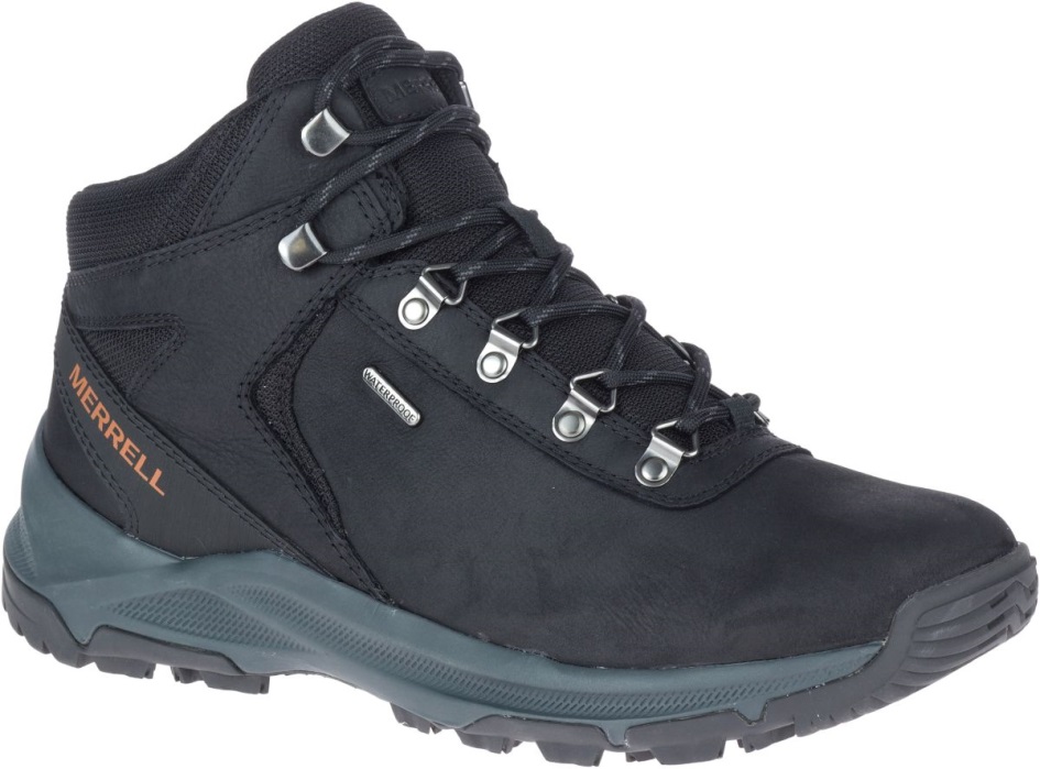 Merrell Miesten Erie Mid Nahka Vedenpitävä Musta