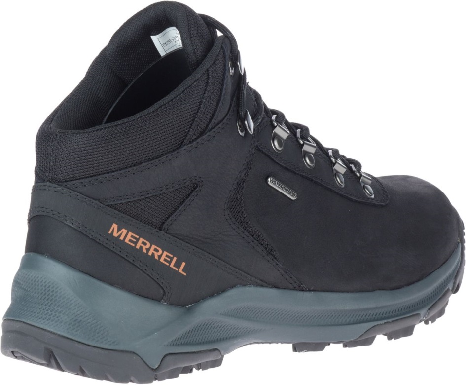 Merrell Miesten Erie Mid Nahka Vedenpitävä Musta