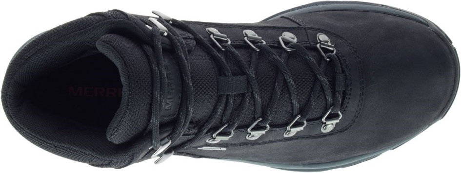 Merrell Miesten Erie Mid Nahka Vedenpitävä Musta