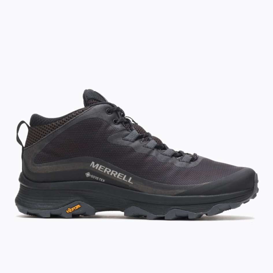 Merrell Miesten Moab Speed Mid Gore-tex Black-asfaltti