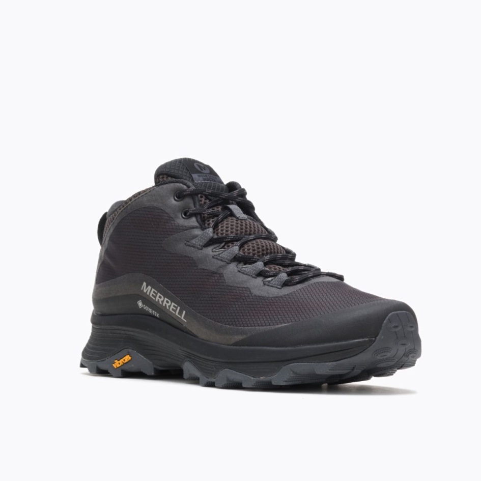 Merrell Miesten Moab Speed Mid Gore-tex Black-asfaltti