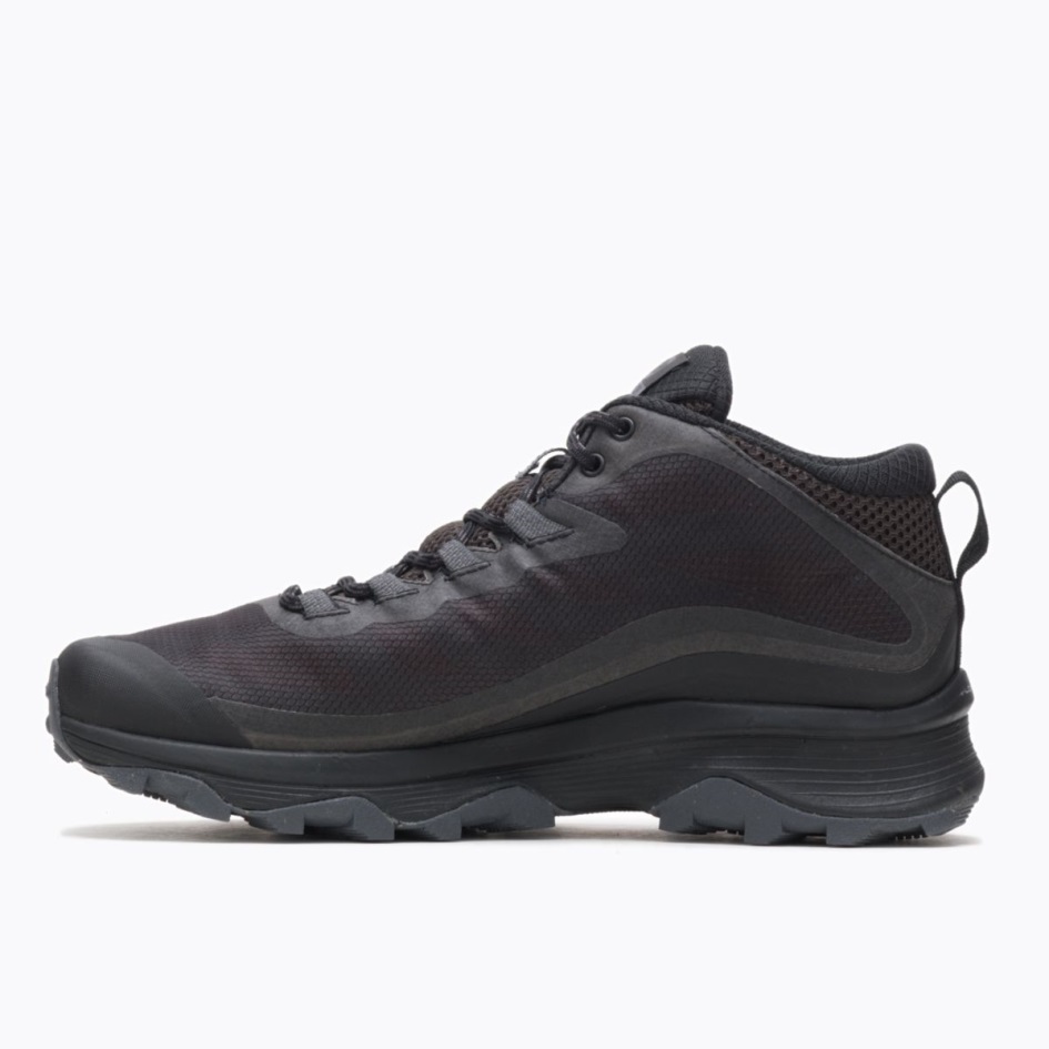 Merrell Miesten Moab Speed Mid Gore-tex Black-asfaltti