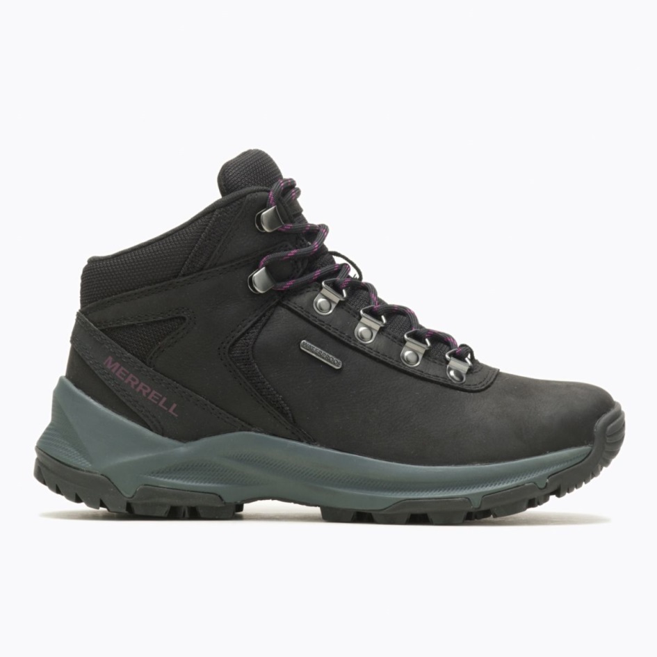 Merrell Naisten Erie Mid Nahka Vedenpitävä Musta