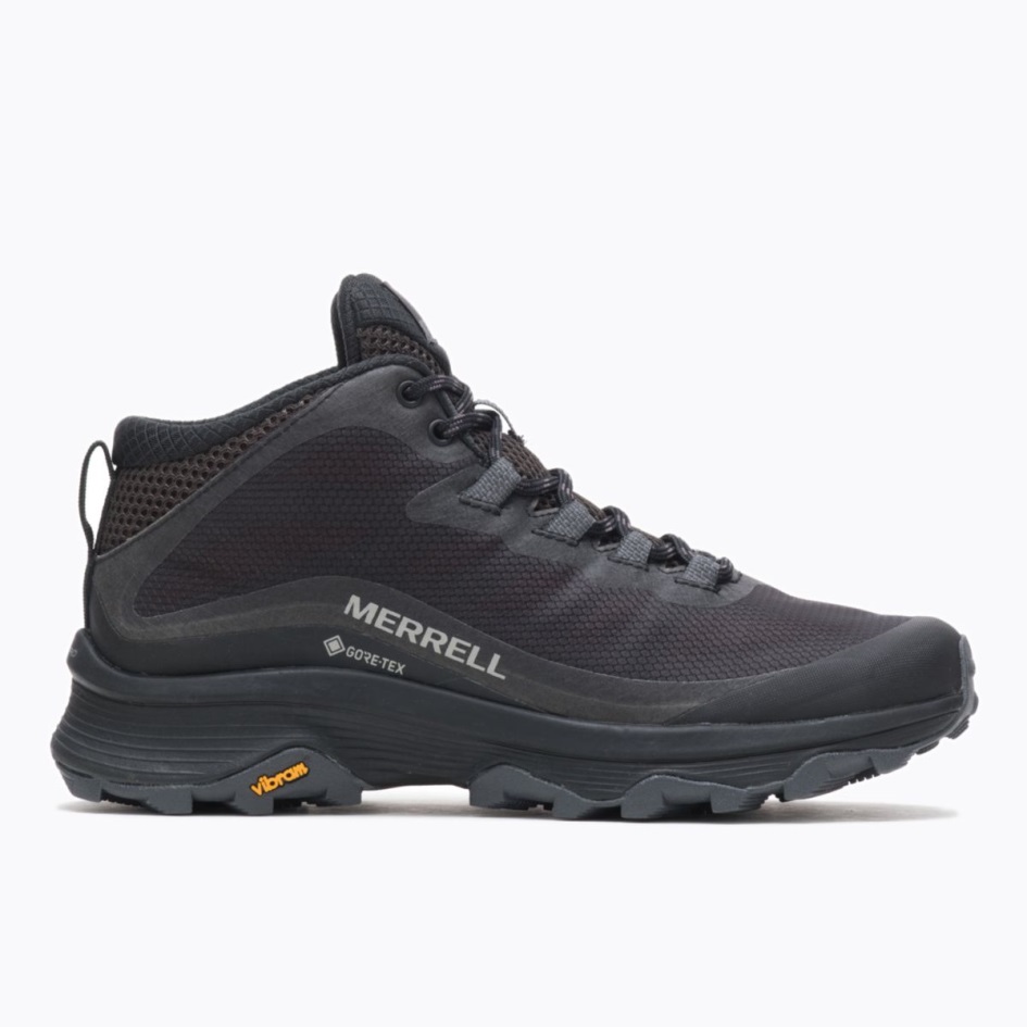 Merrell Naisten Moab Speed Mid Gore-tex Black-asfaltti